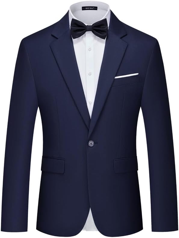 MAGE MALE Men's Suit Jacket One Button Elegant Solid Slim Fit Single Breasted Party Blazer Jacket