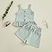 JLKGICF Toddler Baby Girl Summer Clothes Sleeveless Square Collar Ruffled Tank Tops Shorts Set 6 12 18 24 Month 2T 3T 4T (Green, 3-4T)