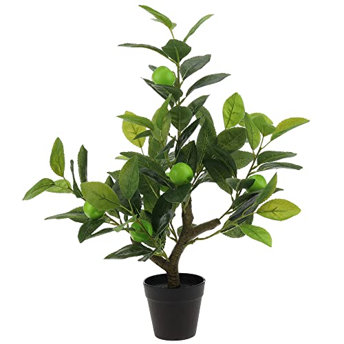 Gresorth 20" Artificial Green Apple Tree Fake House Green Plant Fruits Decoration With Plastic Pot Realistic Leaves For Table Office Garden Indoor Outdoor #TOP11