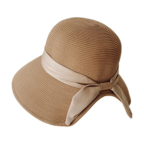 Chapeau de soleil pliable noir à grand bord pour femme ZYFSHA