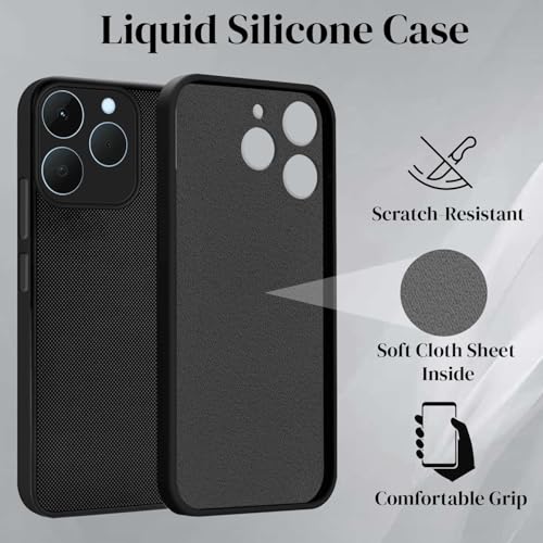 Image of Jkobi Rubberised Back Cover Case for Realme 15T | Realme Narzo 90 (Textured Grip Design | Micro-Fiber Cloth Inside | Slim and Light Weight | Soft Touch and Feel)