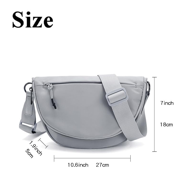 Solid Crescent Crossbody Bag for Women and Men Fashion Nylon Moon Bag with Adjustable Shoulder Strap for Outdoor,Sports,Yoga2
