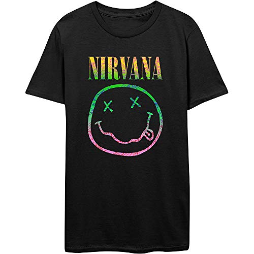 Image of Nirvana Sorbet Ray Smile Official Tee T-Shirt Mens Unisex (Medium) Black