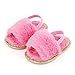 Geagodelia Pantofole di Peluche Neonati 0-18Mesi Scarpe Sandali Neonata Scarpe Piatte da Culla con Fondo Morbido Antiscivolo Scarpine Primi Passi Carino Bambini Unisex