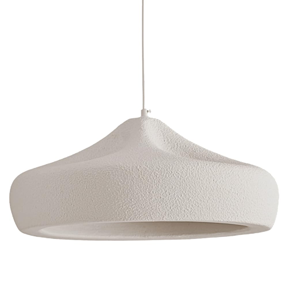 ESIYUVO Height Adjustable Conical Hanging Lamp Hand Sculpted White Wabi-Sabi Pendant Light G9 Chandelier Kitchen Island Lighting Fixture for Walk-in Closet Corner Dining Table Bedroom Bedside