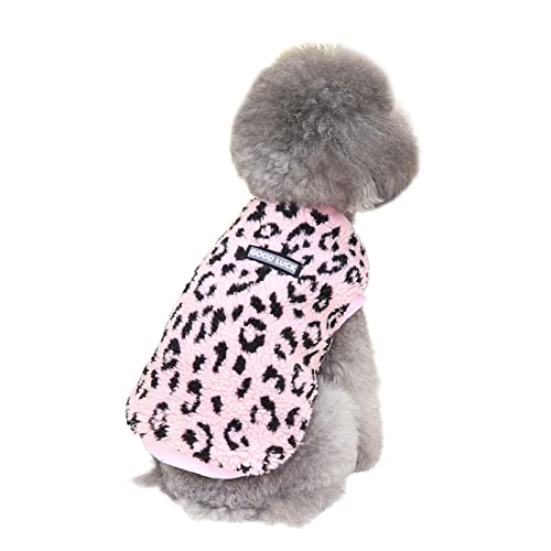 Ztgd Dog Sweaters For Small Dogs,Kawaii Dog Clothes Leopard Printed For Small Dogs Girl And Boy,Puppy Clothes Soft Warm Fleece Thickening For Winter,Autumn Pink S #TOP14