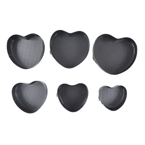 Springform Pan Heart Shape Mini Cheesecake Pan Set Of 6, Cake Pan Heart Baking Molds Accessories With Spring Buckle,Air Fryer & Christmas,Valentine's Day Baking #TOP2