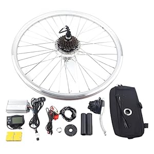 Donened – 26 inch 36 V 350 W e-bike ombouwset, 35 km/u achtermotor e-bike kit, elektrische fiets ombouwset V-rem en schijfrem met lcd-display