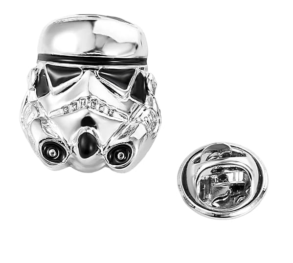 Stormtrooper - Broche de solapa plateado y negro, S, Zinc, zinc.