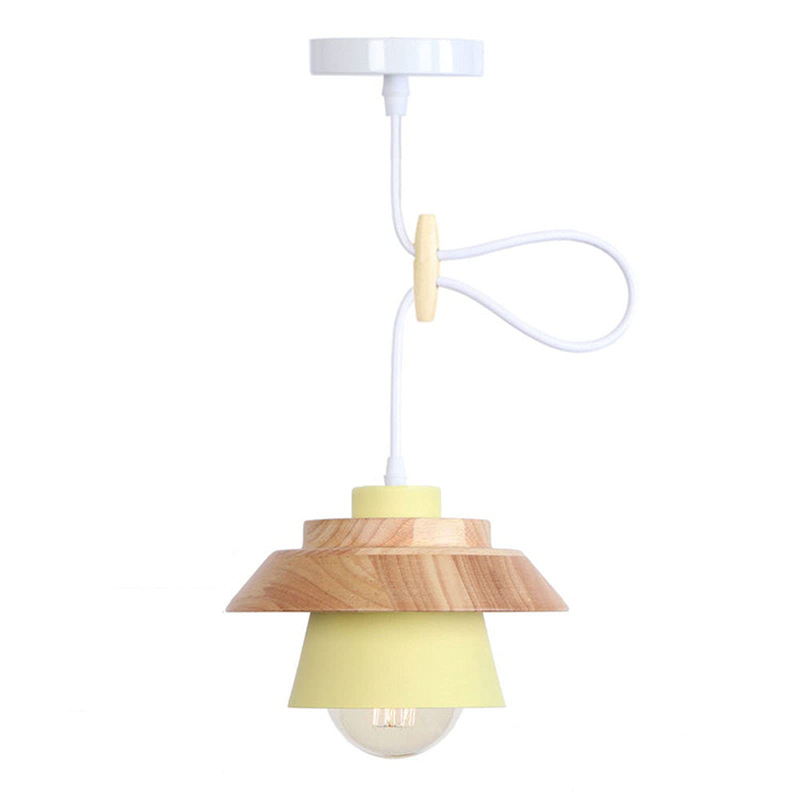 Candelabro de hierro con grano de madera E27 para techo de cocina 7