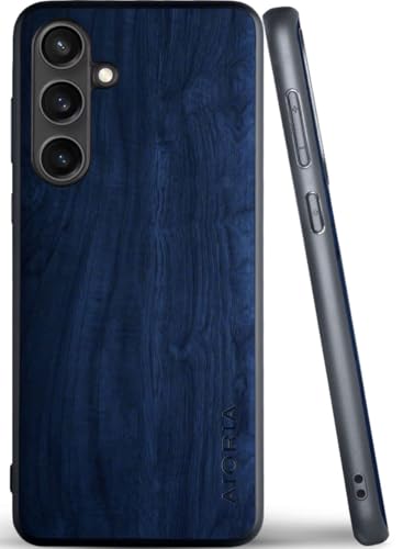 Aioria �X�}�z�P�[�X Samsung Galaxy S24 FE �݊�������E�b�h�p�^�[�� �X�^�C���b�V���ŏ�v�Ȍg�ѓd�b�P�[�X ���ӂ�� �ؖڕ� �ی� (Dark Blue, S24 FE)