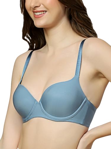 Image of Triumph T-Shirt Bra For Women Wired Padded Body Make-Up Series Seamless Everyday Lingerie Lycra Xtra Fine Breathable Fabric Second-Skin Smooth 3 /4 Cup Support Invisible Underwire Pack Of 1