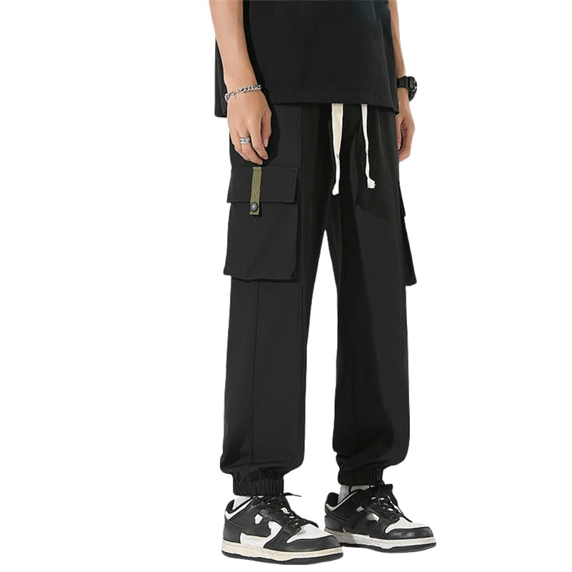 Pantalon cargo décontracté pour homme USTZFTBCL en coton uni style japonais