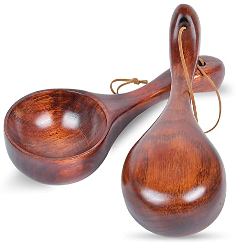 2 Stück Holzschaufel, Akamino-Badesalzschaufel für Sauna, Massivholz, Wasserschaufel, Reislöffel für Behälter - Mehrzweckgeschirr, Küchenutensilien, Braun Cover