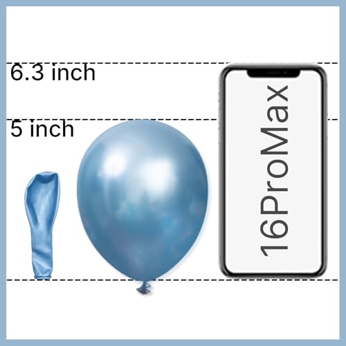 Image of PartyWoo Metallic Light Blue Balloons 50 pcs 5 inch Metallic Baby Blue Small Mini Balloons for Graduation Wedding Baby Shower Gender Reveal Anniversary Birthday Party Decorations Blue-G119