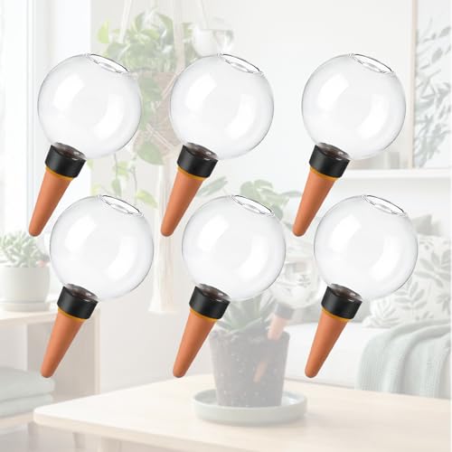 Staranry 6 Pièces Boules d’Arrosage 500ml, Système d’Arrosage Automatique pour Plantes, Cônes d'argile d'Irrigation, Arrosage Transparent pour Plantes d’Intérieur et Extérieur