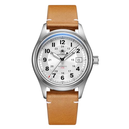 ADDIESDIVE Herren Automatikuhr Unterwasser 200m Analoge Herrenuhr Mit Lederband H2