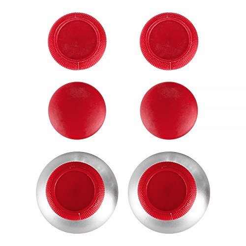 eXtremeRate 4 en 1 Joysticks magneticos Thumbsticks metálicos analógicos con T8H Destornillador Cruz Kits de reparación de reemplazo para Mando Xbox One S Elite PS4 Slim Pro Rojo