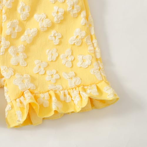 Image of Ayzozuy Kid Girl Clothes Shorts Set 2 Piece Outfits Summer Casual Short Sleeve Top and Shorts Set for Girls 4-7