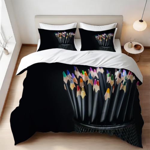 Housse de couette 160x200 cm imprimée 3D rétro avec 2 taies d'oreiller