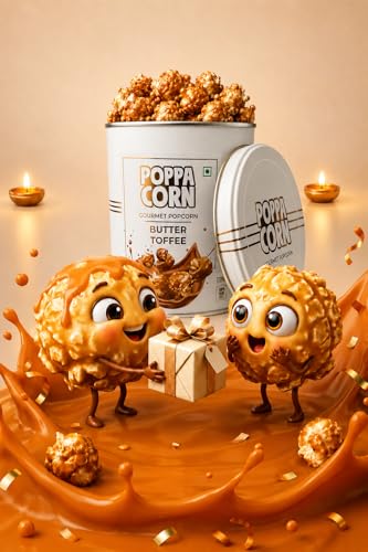 Image of POPPACORN Gourmet Popcorn, Tin Pack (130g, Butter Toffee)
