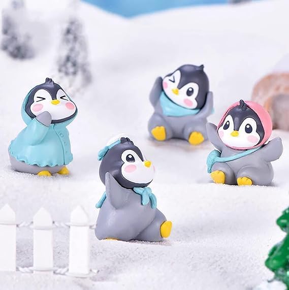 Image of CraftVatika Miniature Showpiece Birthday Gift for Girls Kids, Penguin Showpiece Set of 6 for Home Decor Items, Car Dashboard Items, Table Decoration Items, Valentine Day Gift for Girlfriend