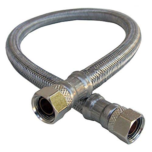 LASCO 10-0976 Water Supply Flex, Stainless Steel Braided With Poly Inner Core, 3/8-Inch Female Compression X 3/8-Inch Female Compression X 20-Inch