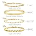 AamAccess Gold Bracelets for Women Trendy, 14K Gold Plated Stackable Adjustable Charm Paperclip Chain Cuban Link Layered Waterproof Jewelry Bracelet Set Gift (Fashion Decor 4)