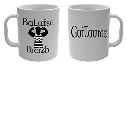 YONACREA - Mug Tasse - Bretagne Balaize Breizh avec prénom personnalisé