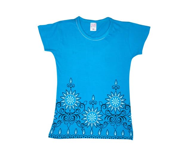 Girls Cotton Printed Half Sleeves Tshirts Summer (Pack of 5) Multicolor65 4