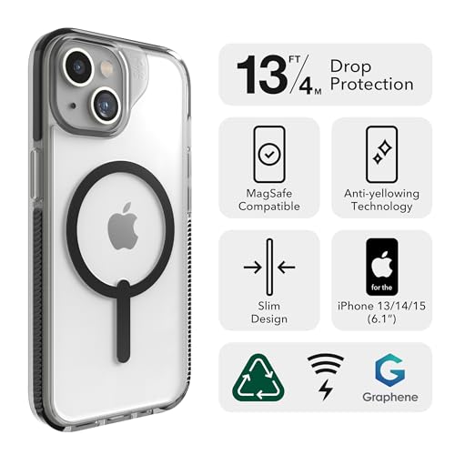 Image of ZAGG Santa Cruz Snap iPhone 15 /14 /13 Case - MagSafe Phone Case, Drop Protection (13ft /4m), Durable Graphene, Anti-Yellowing, and Scratch-Resistant Phone Case, Orange