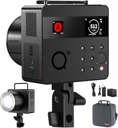Image of NEEWER 600Ws 2.4G TTL Outdoor Studio Flash, App Control Strobe Light Photography with 1 /1 to 1 /512 Output, 1 /8000 HSS, 3000mAh Battery /400 Full Power Flash /0.01-0.9s Recycle /30W LED Modeling Lamp, Q6