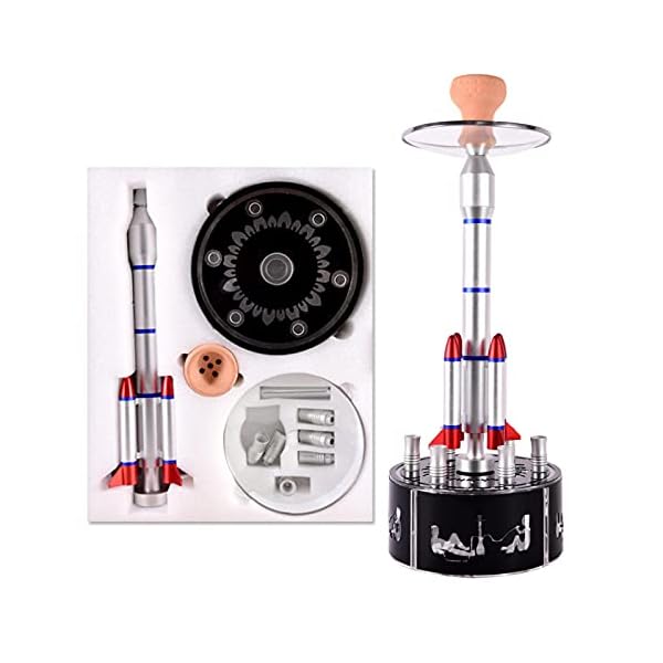 Hookah Set Acryl Hookah mit 6 Schlauch inklusive Diffusor Magische Fernbedienung LED-Licht Zigarette Stiel für… – Bild 4