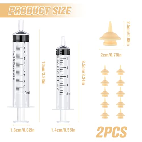 2 Pieces Pet Pill Plunger Pet Feeding with 10PCS Silicone Kitten Nipples & Syringes Feeding & Medicine Dispensing Set for Newborn Kittens, Puppies, Rabbits, Squirrels Perfect for Small Animals Care - Thumbnail 2