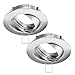 Produktbild parlat Deckeneinbaurahmen Circ Aluminium Einbauring Chrom matt schwenkbar (LED/Halogen/GU10/MR16/PAR16/50mm), 2 STK.