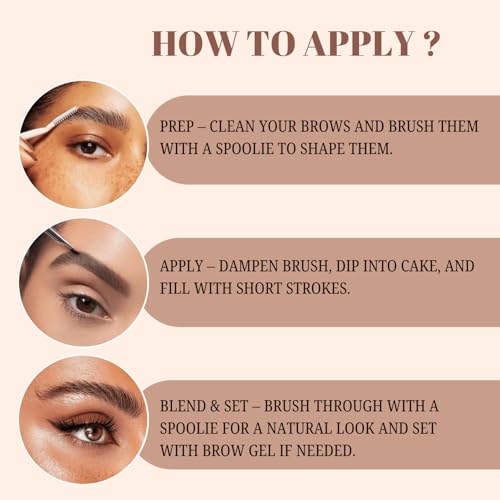 Image of Lakyou Beauty 4 in 1 Eyebrow Palette for Women & Girls | Eyebrow Powder Cake with Dual-Sided Angled Brush & Spoolie | Natural Shades | Water Resistant | Long Lasting & Blendable Brow Makeup | 4g