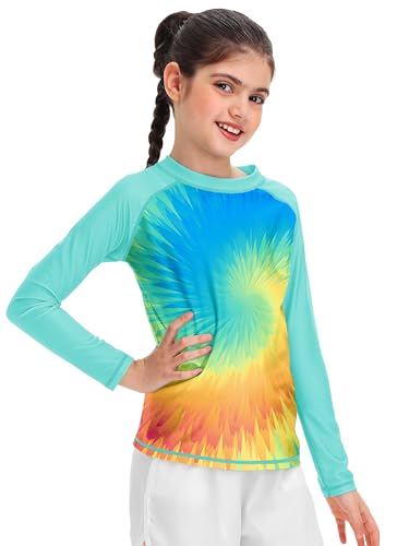 Image of Remimi Unisex Kids Rash Guard Long Sleeve SPF 50+ Tie Dye Sun Shirt 3-12 Years