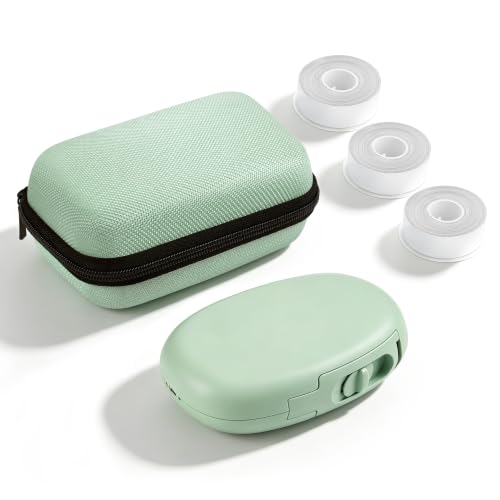 Image of SUPVAN E10 Bluetooth Label Maker with 3 Tapes & Carrying Case, Green