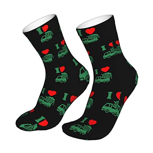 I Heart Love Trash Garbage Trucks Performance Running Sock Comfort Sox Light Bobbysocks Casual Socks for Mens and Womens3