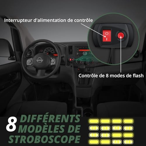 Luz Intermitente Estroboscopio IP65 Impermeable 8 Modos Alerta EYPINS 5