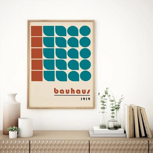 Affiches et d'art mural nordique KemneT de style Bauhaus abstrait géométrique 50x70 cm