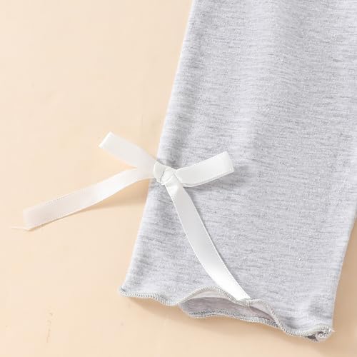Girls Leggings 1to6 Years Solid Elastic Waist Leggings Toddler Girls Summer Loose Pants with Bow Home Pants Sweat Pant3