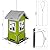 Hugeleaf Bird Feeders for Outdoors Hanging, Metal Bird Feeder with Removable Roof, Wild Bird House Feeders with 4 Ports, Squirrel Proof Bird Feeders for Outside, Small, Green
