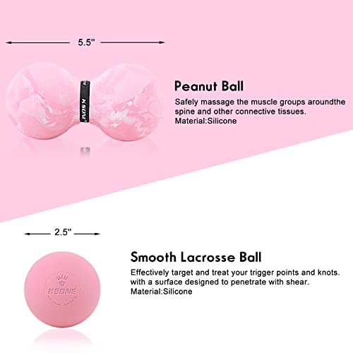 Massage Ball Set - Lacrosse Ball Peanut Massage Ball Therapy For Myofascial Trigger Point Release & Deep Tissue Massage - Set Of 2 (Pink- 2 Pack) #TOP1