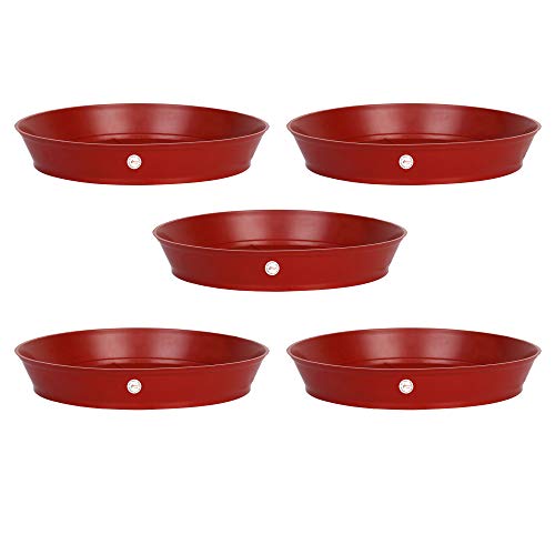 Image of Kraft Seeds 8-inch Garden Balcony Flowering Planter with Bottom Plate /Tray (Red /Terracotta, Pack of & Planter Gamla Bottom Plate /Tray 6 Inches Diameter for Planters (Pack of 10 Pieces) Combo