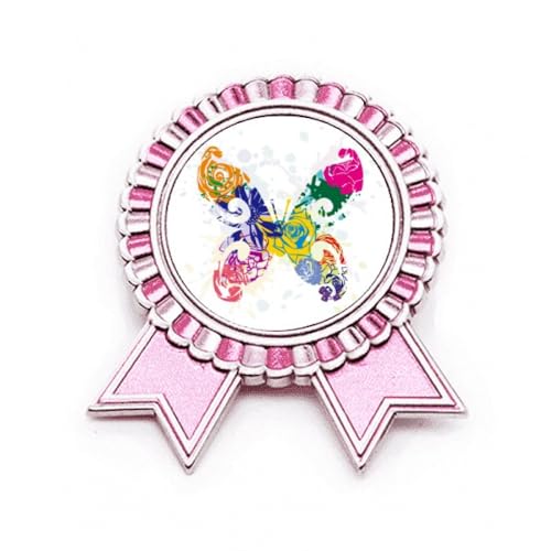 Broche motif floral graffiti rose en métal pour sublimer vos vestes
