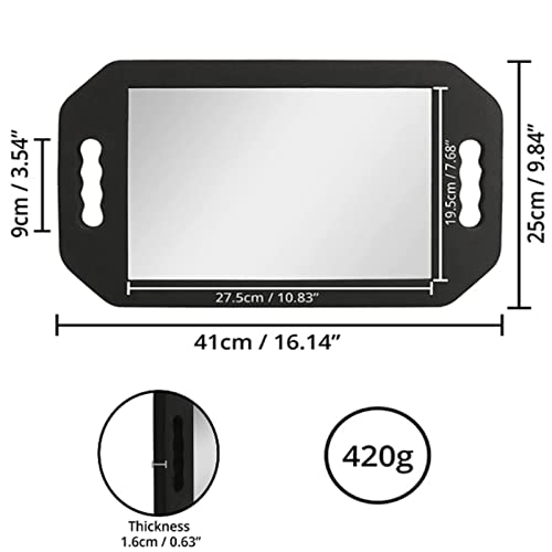 Feisate 4 Pack Large Hand Mirrors With Double Handle, Foam Hand Mirrors With Handle, Hair Stylist Handheld Mirror With Handle, Barbershop Unbreakable Mirror Handheld, Barber Mirror For Back Of Head. #TOP5
