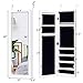 Giantex Wall or Door Mounted Jewelry Cabinet with Full Length Mirror, Over The Door Jewelry Armoire Organizer, Hanging Storage Cabinet with Necklace Hooks, Earring Slots, Ring Slots & Shelves (White)