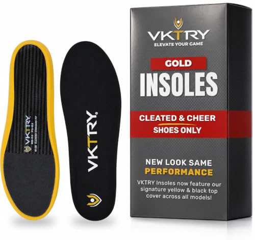 VKTRY Gold Sport Insoles for Cleated Shoes - Carbon Fiber In...