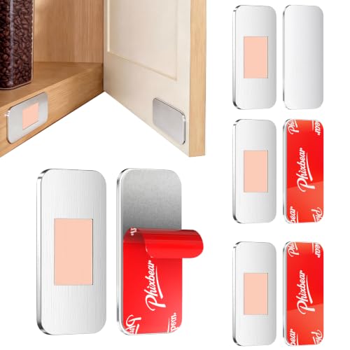 PHIXBEAR 4 Pack Ultra Thin Magnetic Cabinet Door Catch, No Drill Cabinet Magnets for Closure, 15 lbs Strong Cabinet Door Magnets to Stay Closed by PHIXBEAR - Used condition - US$12.79